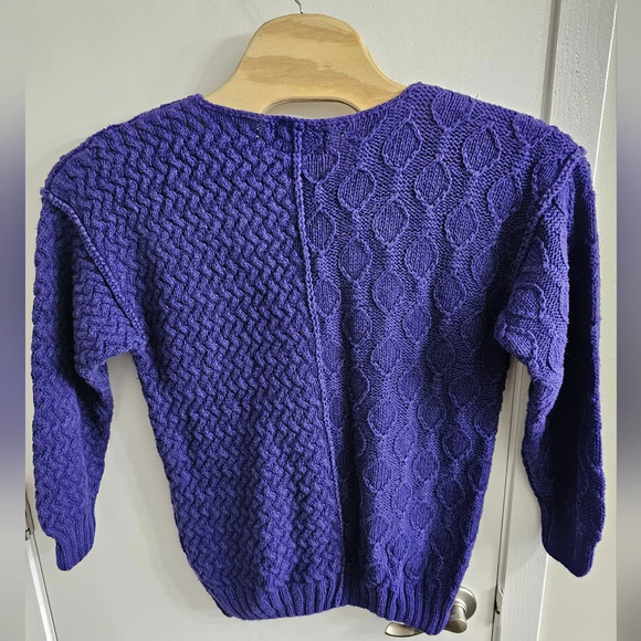 The Limited Hand Knit Purple Cosby Coogi Sweater Size L - Picture 3 of 3